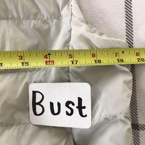 Uniqlo Beige Neutral Ultra Light Down Full Zip Womens Puffer Sleeveless Vest - L - Picture 6 of 9